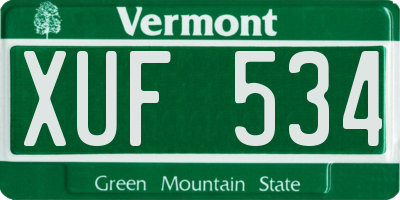VT license plate XUF534