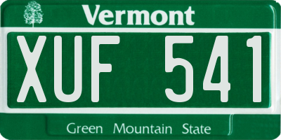 VT license plate XUF541