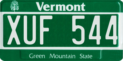 VT license plate XUF544