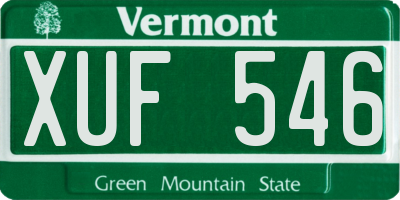 VT license plate XUF546