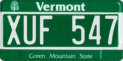 VT license plate XUF547