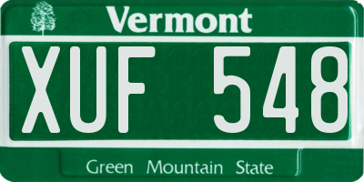 VT license plate XUF548