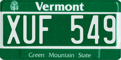 VT license plate XUF549