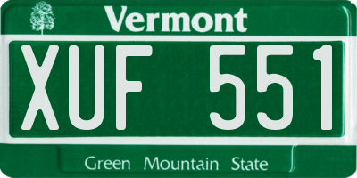 VT license plate XUF551