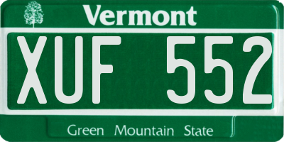 VT license plate XUF552