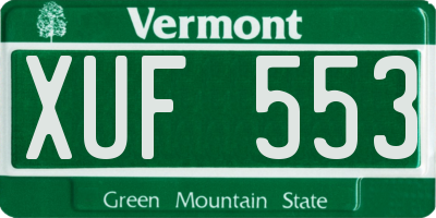VT license plate XUF553