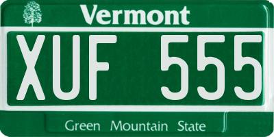 VT license plate XUF555