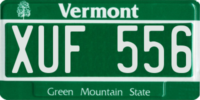VT license plate XUF556