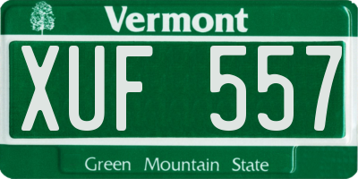 VT license plate XUF557