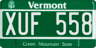 VT license plate XUF558