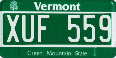 VT license plate XUF559