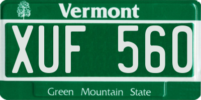 VT license plate XUF560
