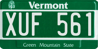 VT license plate XUF561