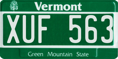 VT license plate XUF563