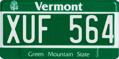 VT license plate XUF564