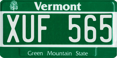 VT license plate XUF565