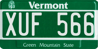 VT license plate XUF566