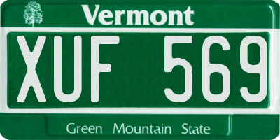 VT license plate XUF569