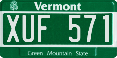 VT license plate XUF571
