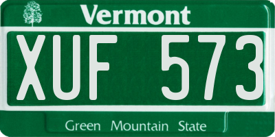 VT license plate XUF573