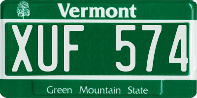VT license plate XUF574