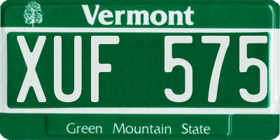VT license plate XUF575