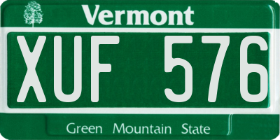 VT license plate XUF576
