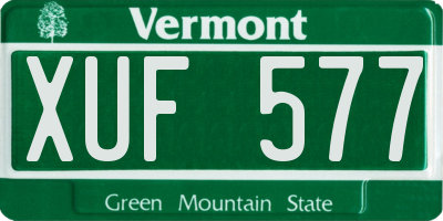 VT license plate XUF577
