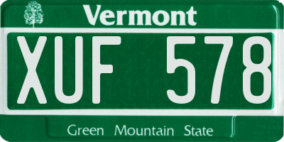 VT license plate XUF578