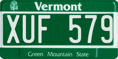 VT license plate XUF579