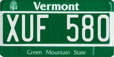VT license plate XUF580