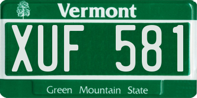 VT license plate XUF581