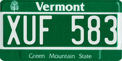 VT license plate XUF583