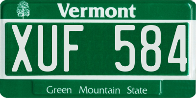VT license plate XUF584
