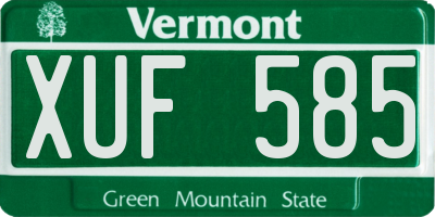 VT license plate XUF585