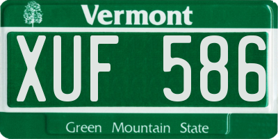 VT license plate XUF586