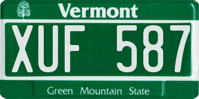 VT license plate XUF587