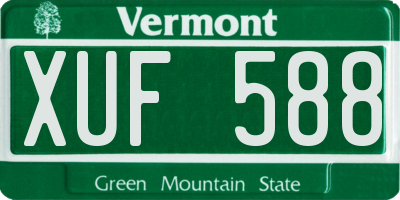VT license plate XUF588