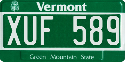 VT license plate XUF589