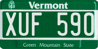 VT license plate XUF590