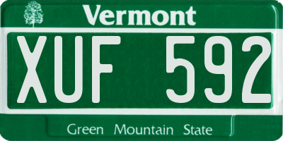 VT license plate XUF592