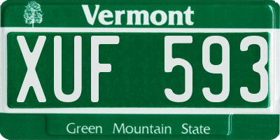 VT license plate XUF593