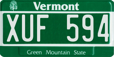 VT license plate XUF594