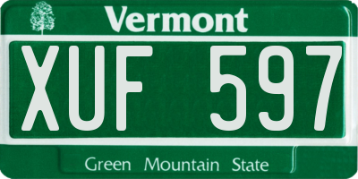 VT license plate XUF597