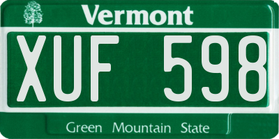 VT license plate XUF598
