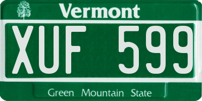 VT license plate XUF599