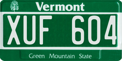 VT license plate XUF604