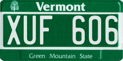 VT license plate XUF606