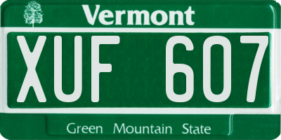 VT license plate XUF607