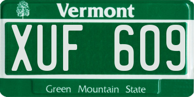 VT license plate XUF609